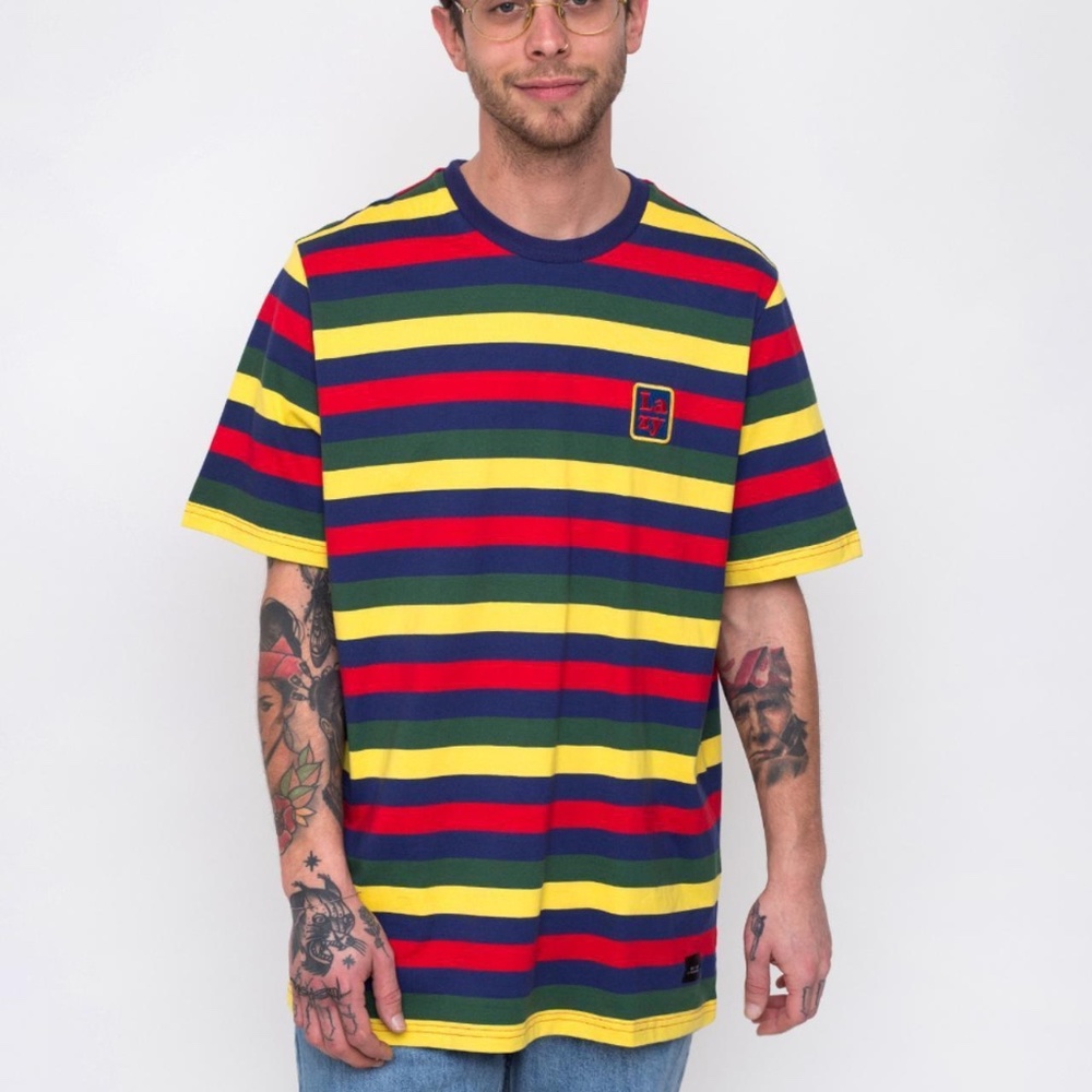Lazy Oaf Primary Color Striped Tee - image 1